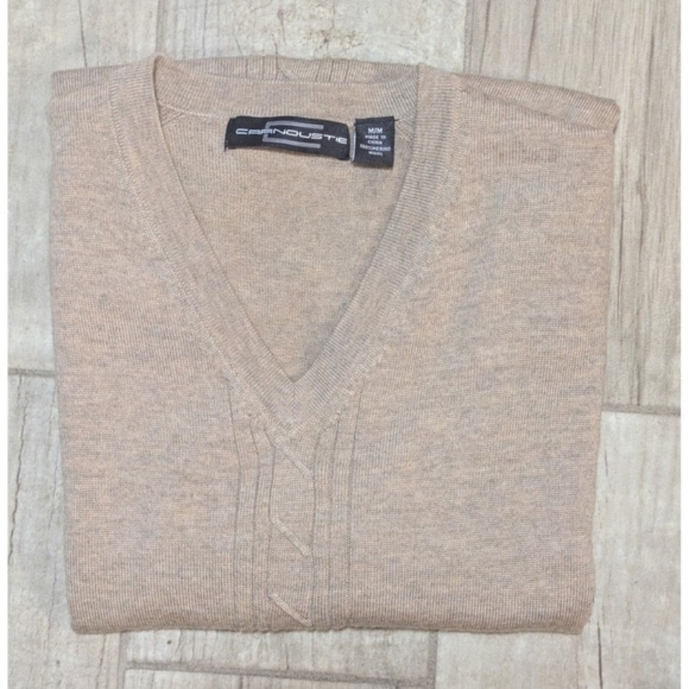 Carnoustie Men's V-Neck Sweater Vest‎ Sleeveless Golf Knitwear Beige M/M